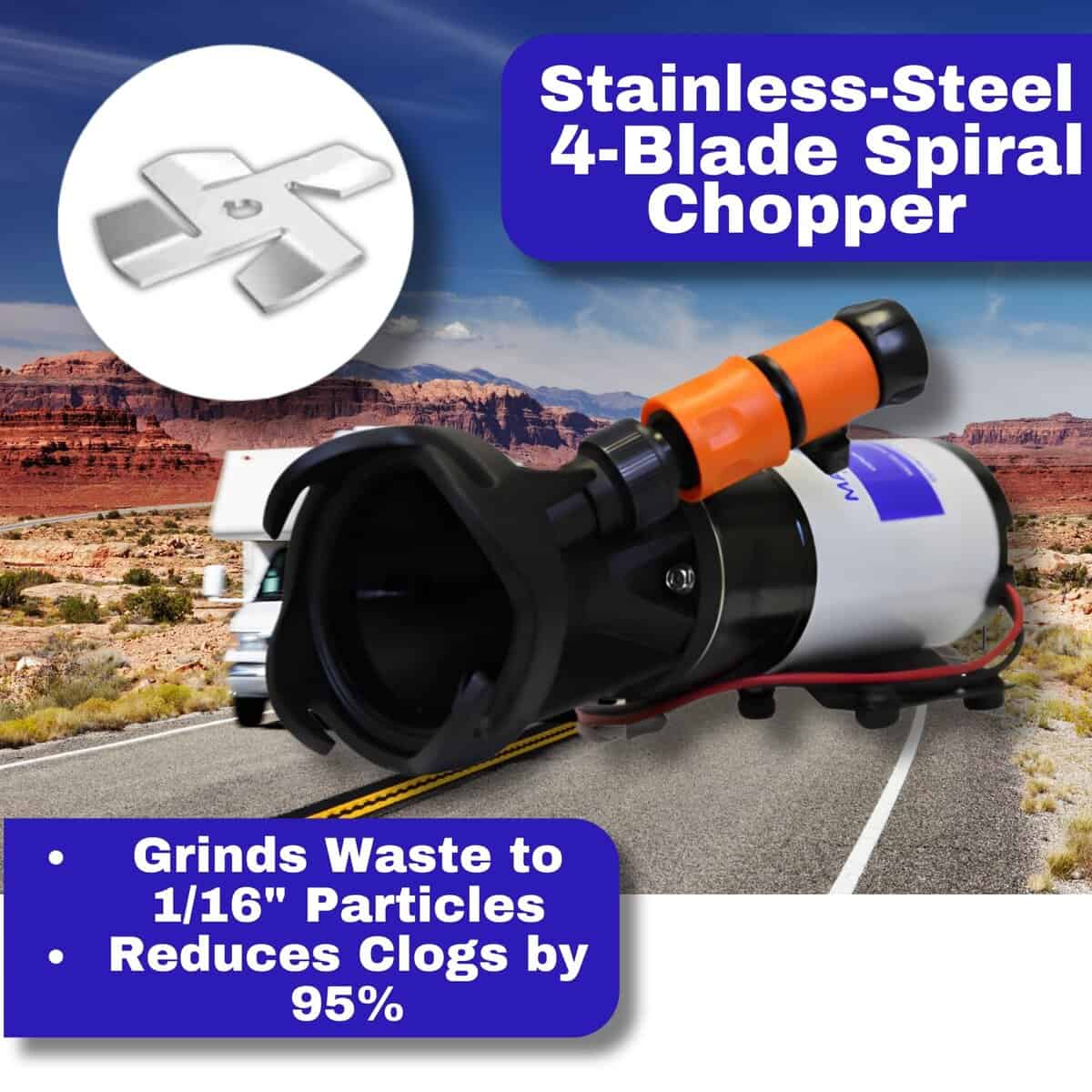 Bomba Trituradora de Macerador RV SewerFlo con Liberación - Imagen 4