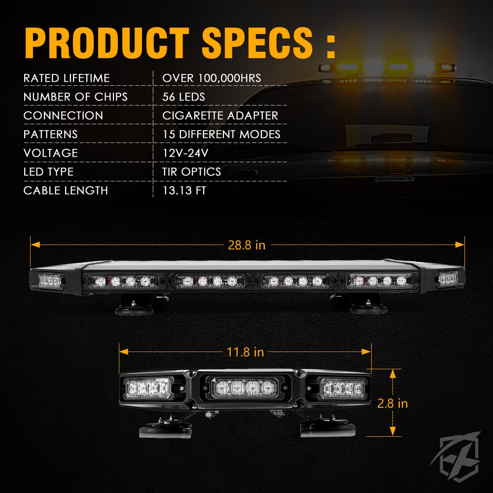 Barra de luces estroboscópicas de emergencia Xprite 27" - Imagen 8