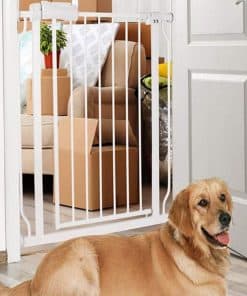 ALLAIBB Puerta de bebé de metal blanco extra ancha con