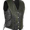 Chaleco de Motociclista de Cuero para Mujeres Classyak