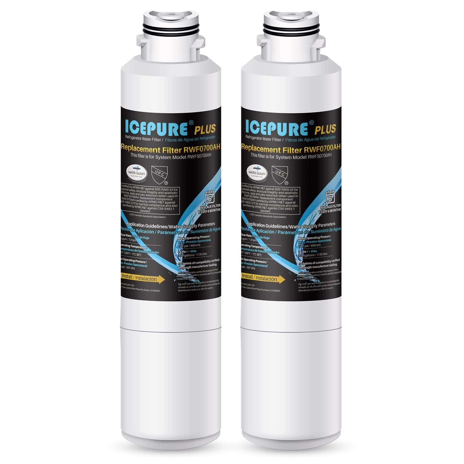 Filtro de agua para refrigerador ICEPURE NSF/ANSI 53