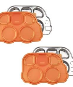 Plato de acero inoxidable Innobaby con tapa seccional, El