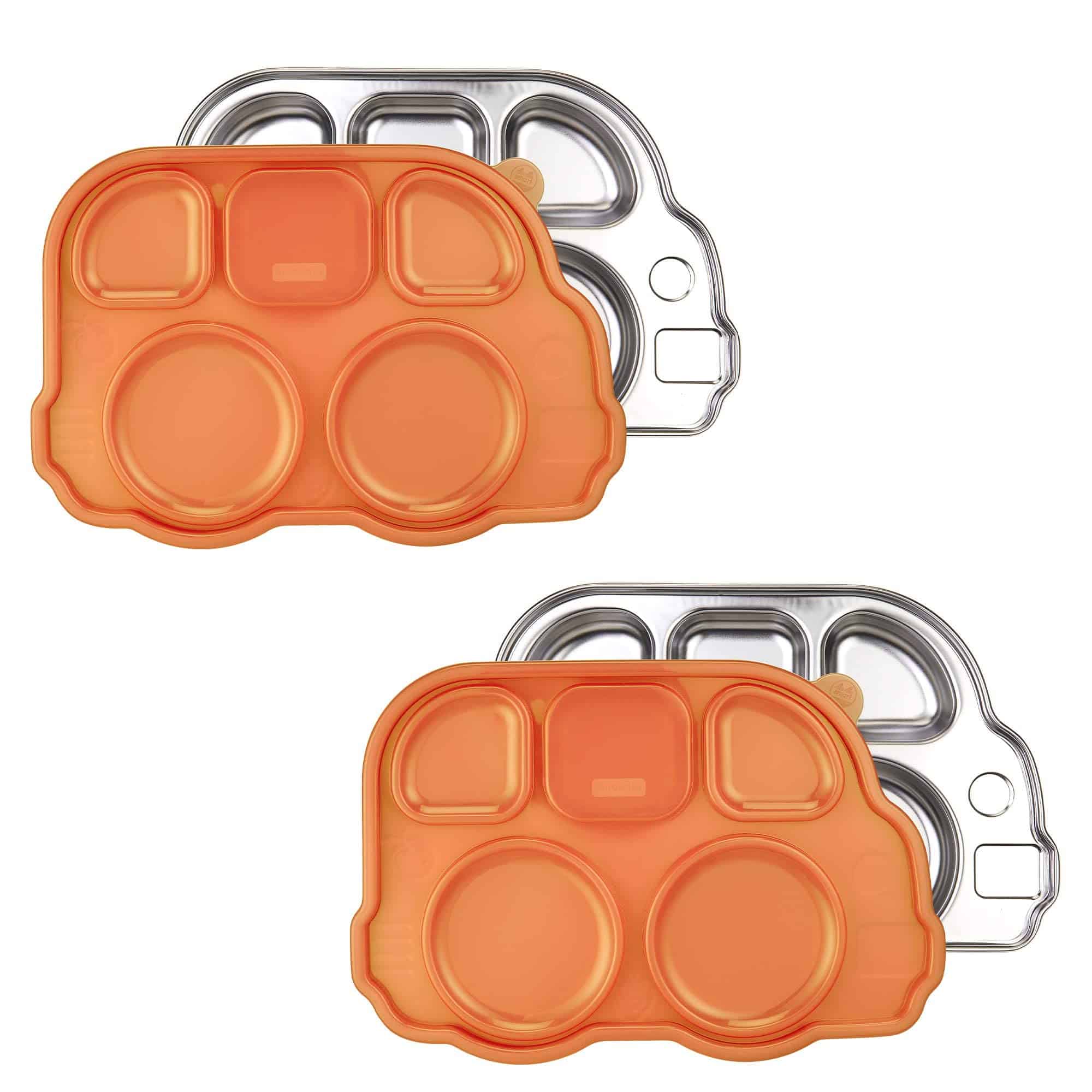 Plato de acero inoxidable Innobaby con tapa seccional, El