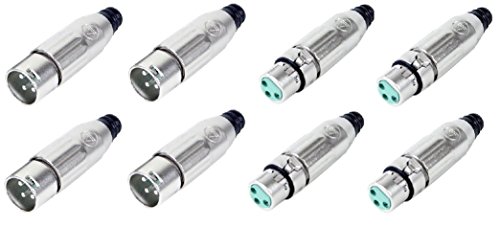 Lote de 8 (4 de cada uno) Conectores XLR Switchcraft AAA3FZ