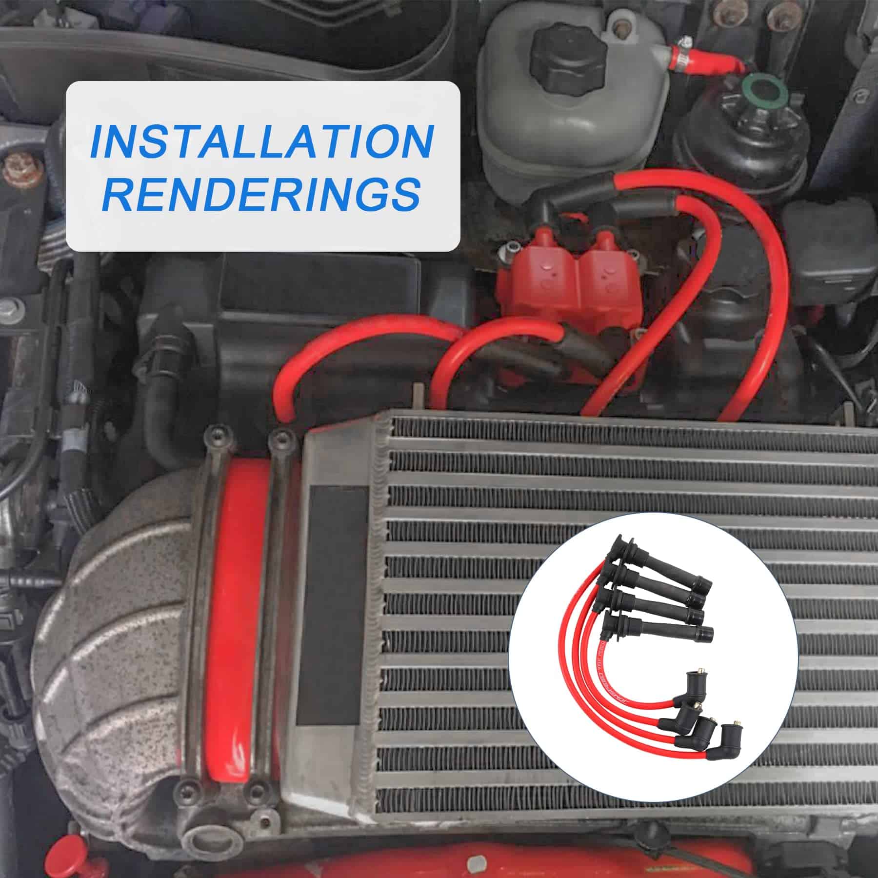 JDMSPEED Nuevo Juego de Cables de Bujía de Encendido Rojos - Imagen 6