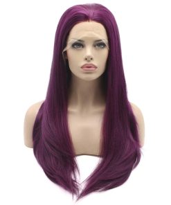 Pelucas Sintéticas de Encaje Lushy Hair Recto Largo de 24