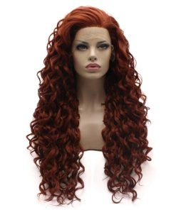 Pelucas de Encaje Frontal Sintético Lushy - Peluca Rizada