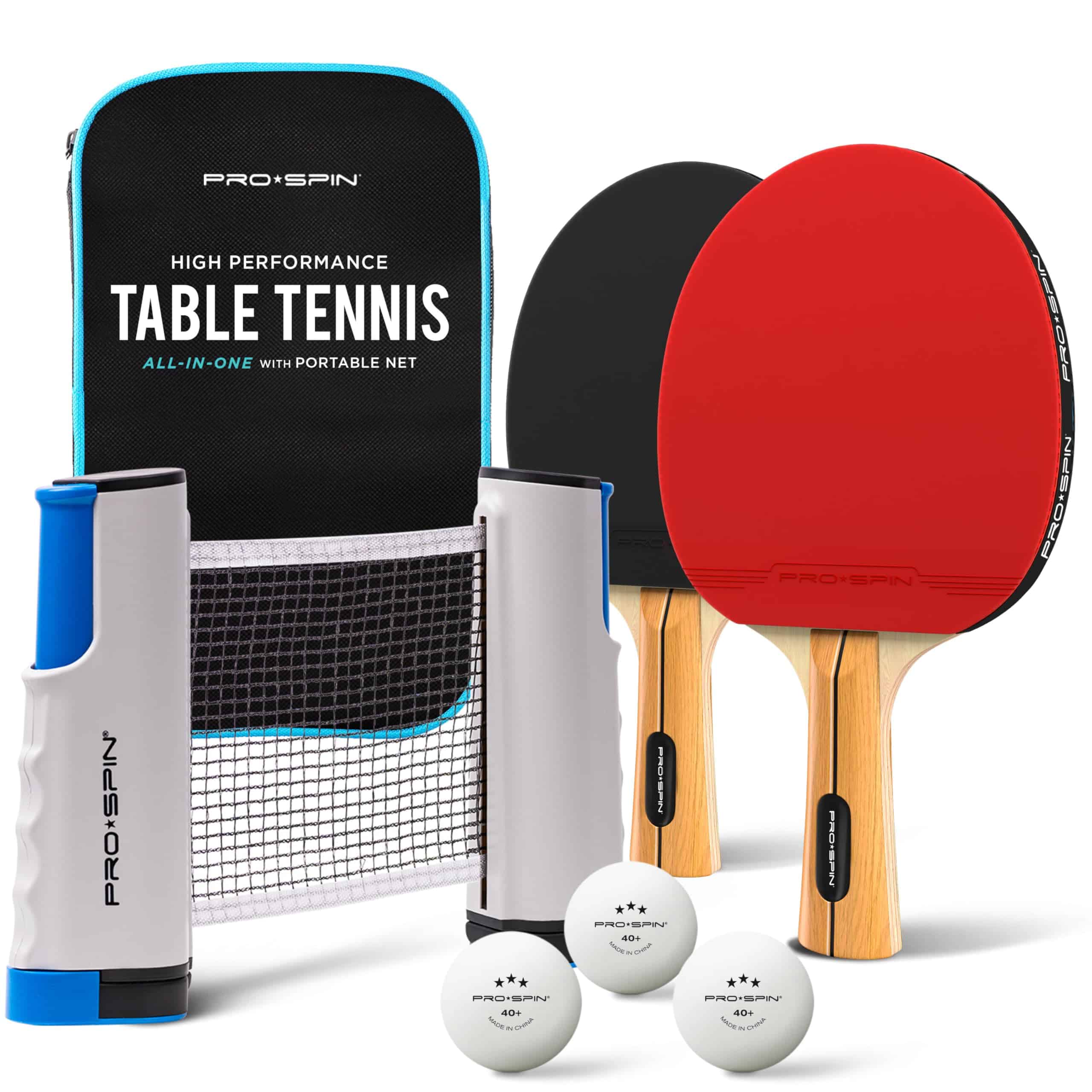 PRO SPIN Set de Ping Pong Todo en Uno - Red de Ping Pong