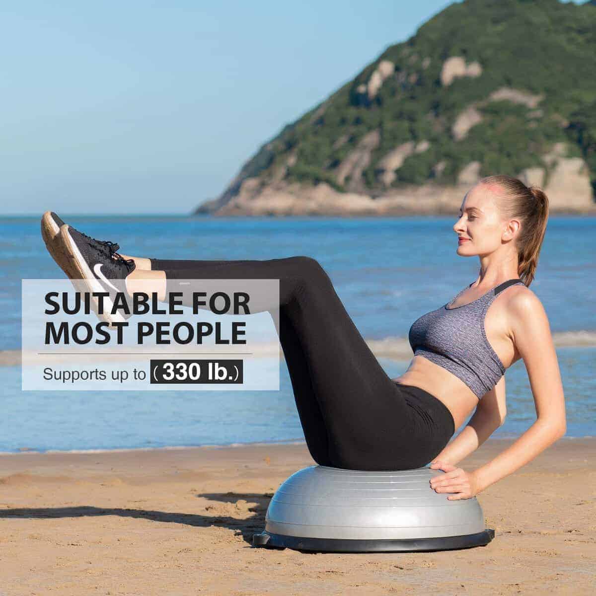 ZELUS Balance Ball Trainer Half Yoga Exercise Ball con - Imagen 3