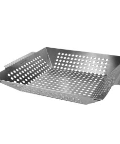 Canasta para parrilla de acero inoxidable Navaris - Bandeja