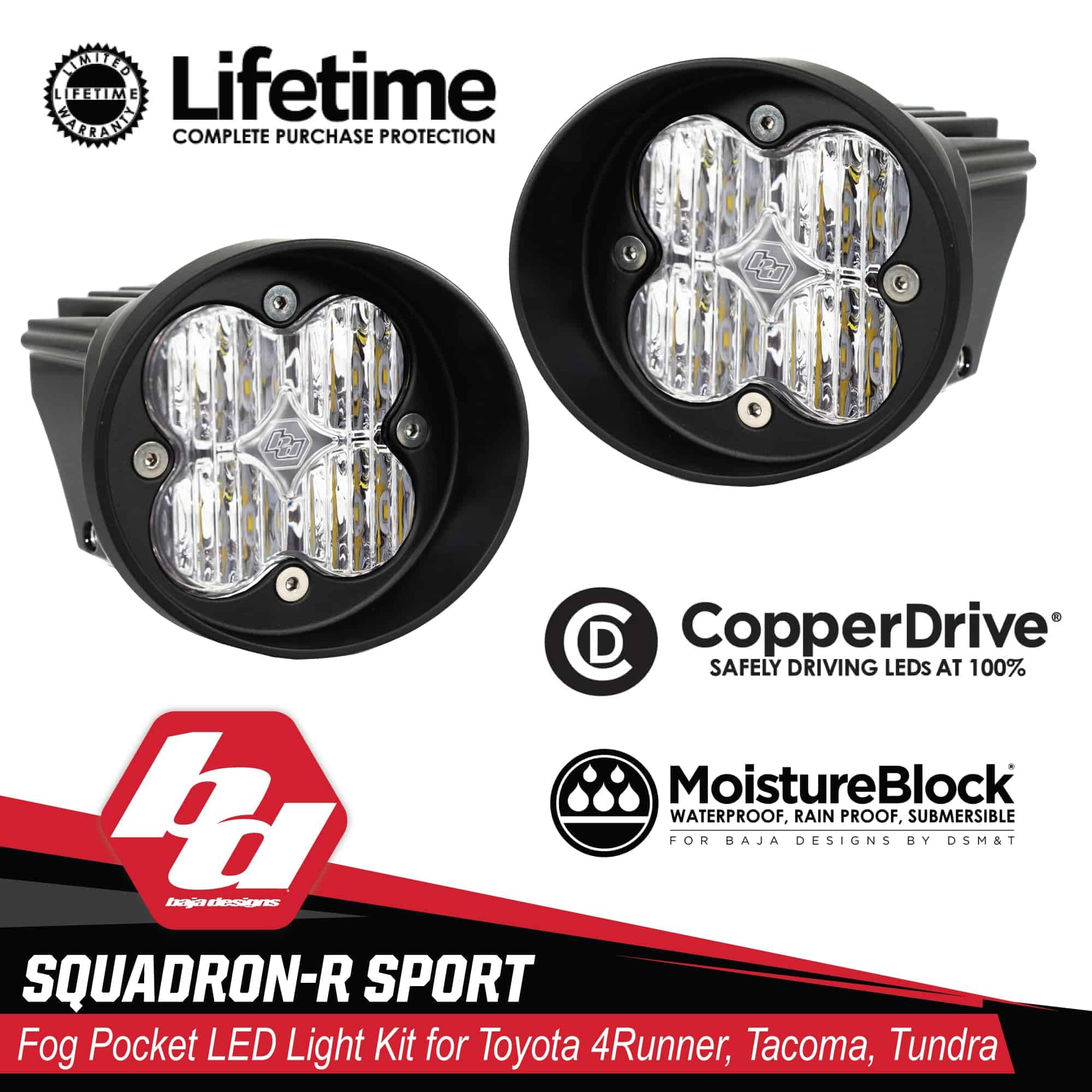 Faros de Niebla Baja Designs 447125 Negro/Plata (Toyota, - Imagen 9