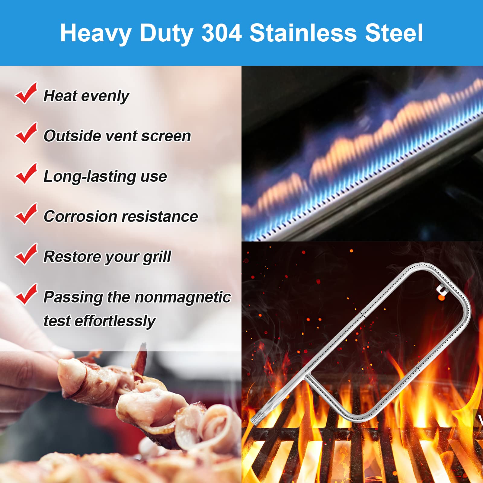 41862 Quemador para Weber Q200, Q220, Q2000 Q2200, 396000, - Imagen 6