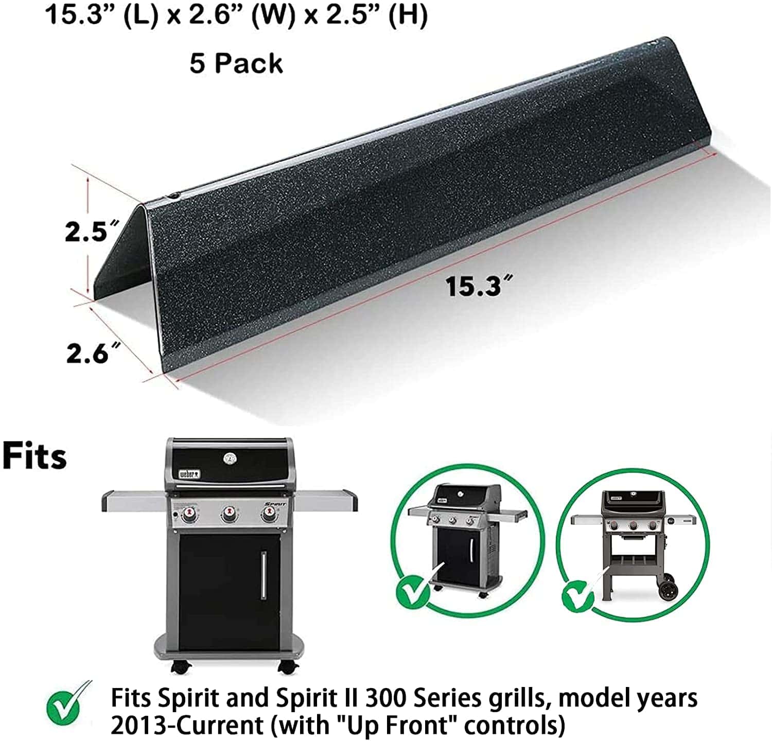 Barras saborizantes de 15.3" para Weber Spirit 300 y GS4 - Imagen 3