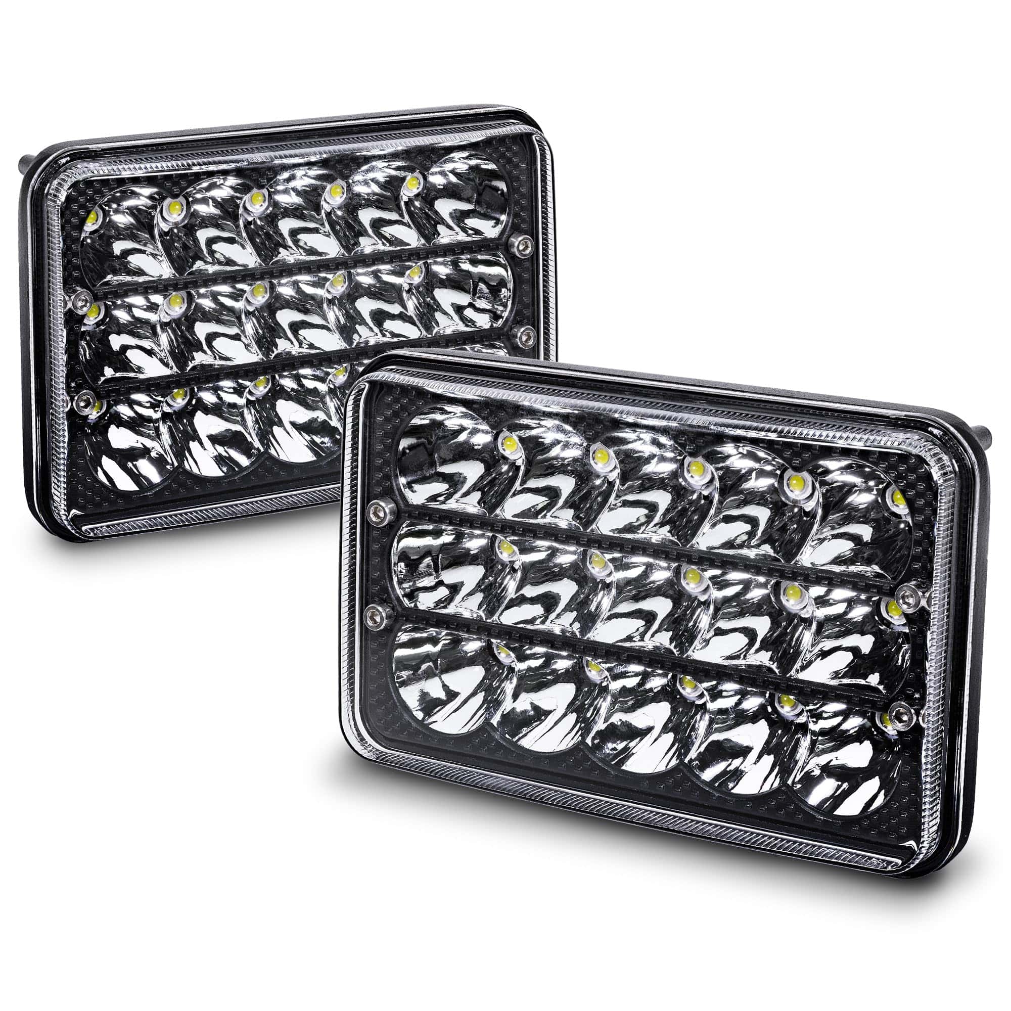 Par de Faros LED TRUE MODS Negro 6x4 4x6 Pulgadas 45W H4
