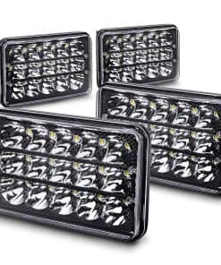 Faros LED 4pc TRUE MODS Negro 6x4 4x6 Pulgadas 45W H4 Alto