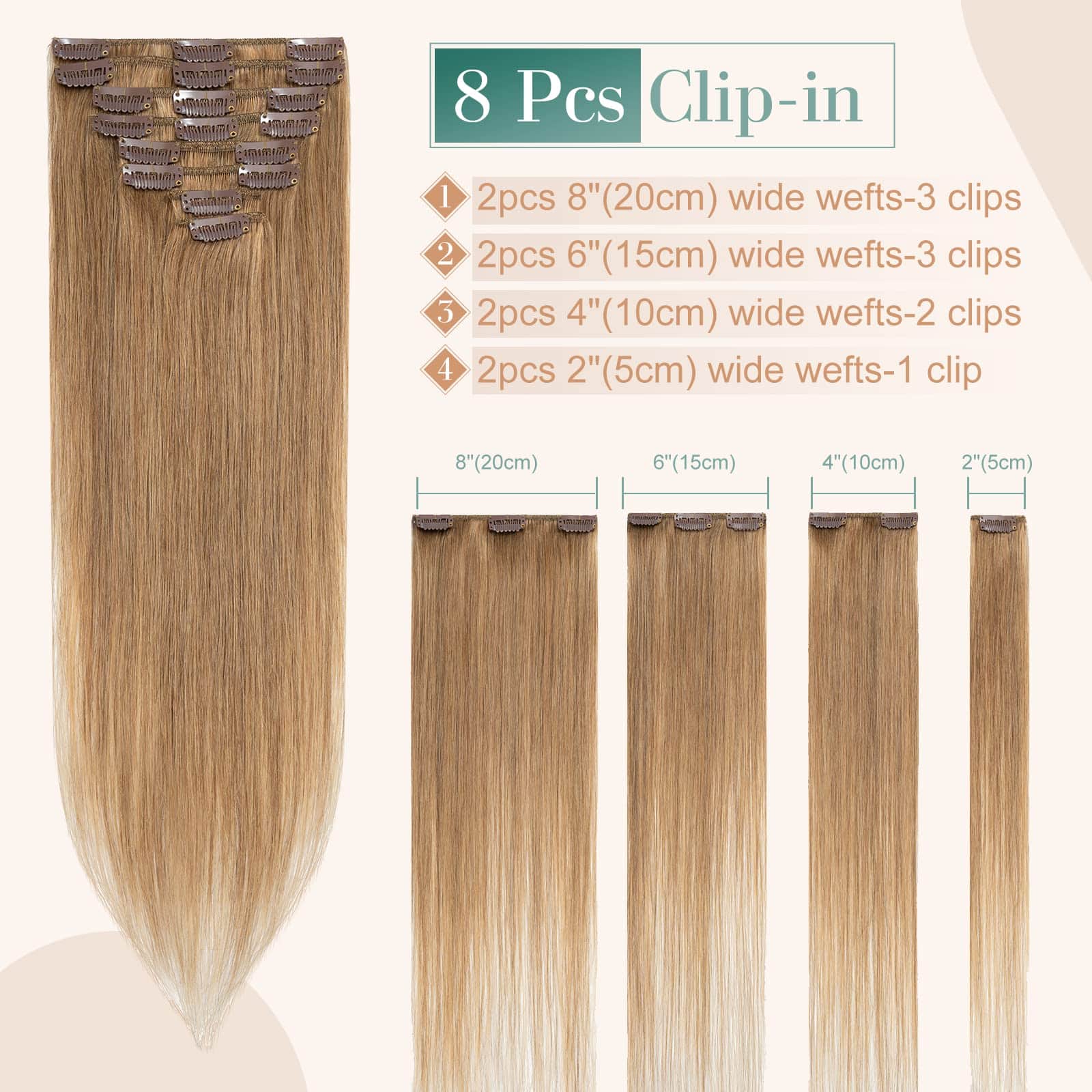 Extensiones de Cabello Clip en Pelo Real Doble Trama 8 - Imagen 6
