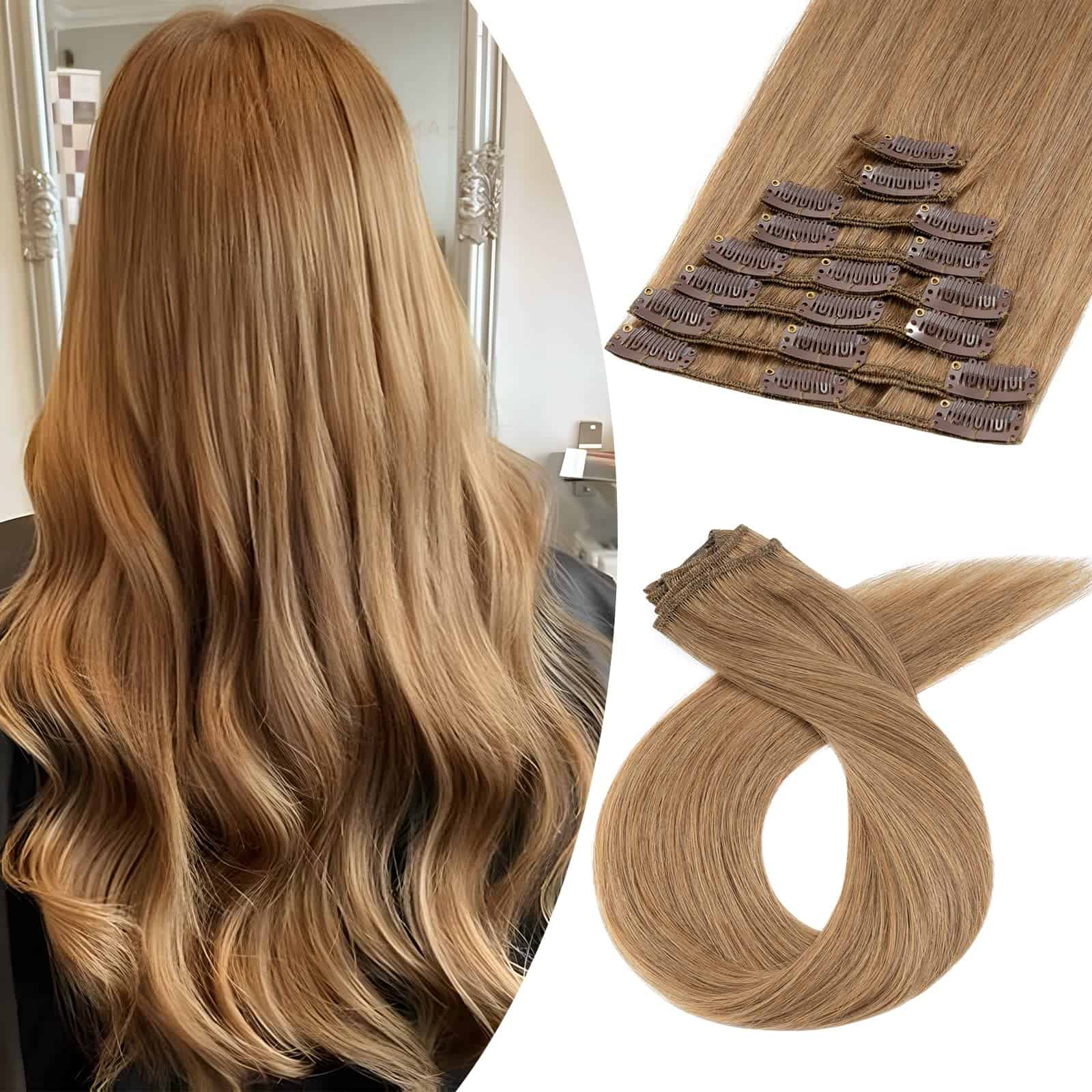 Extensiones de Cabello Clip en Pelo Real Doble Trama 8