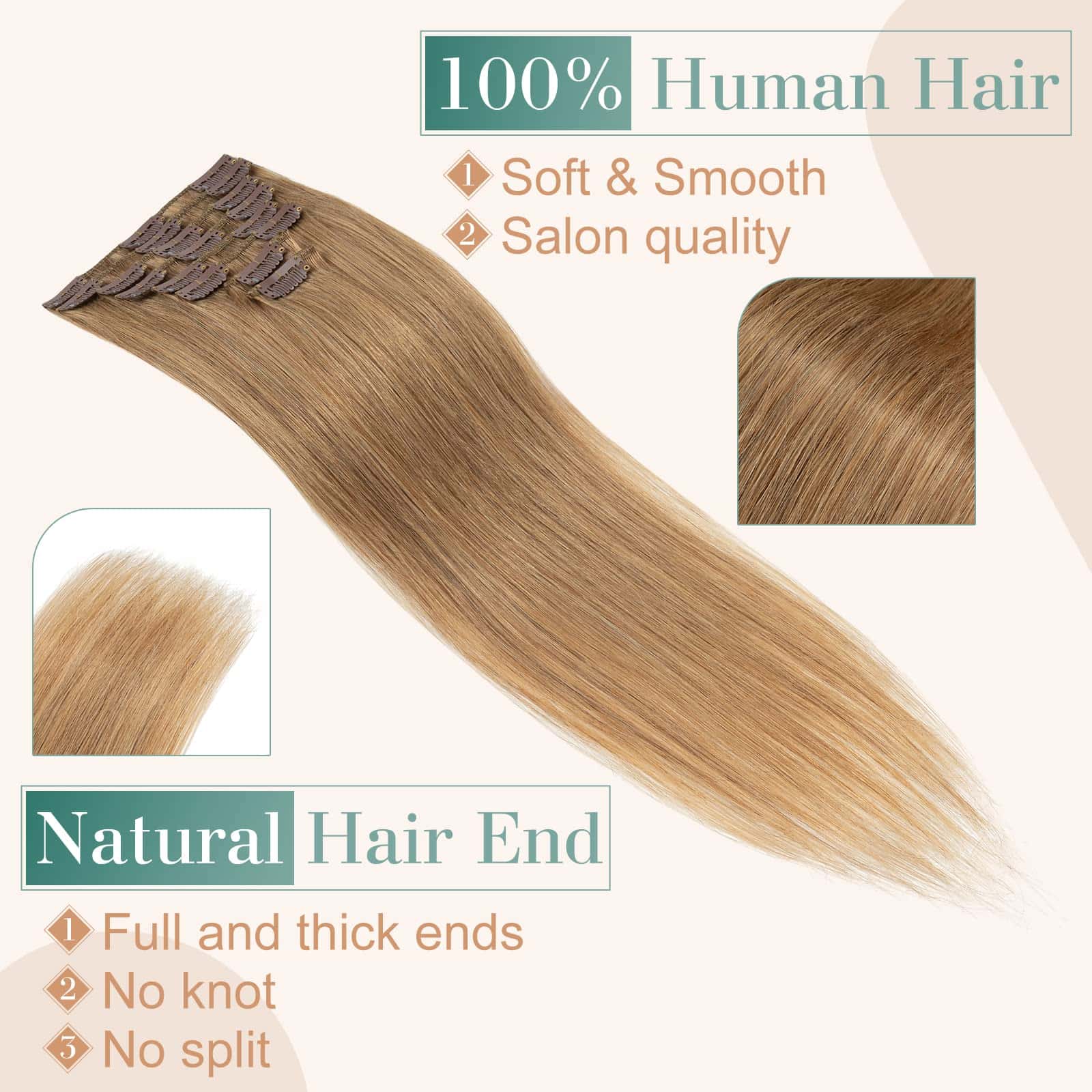 Extensiones de Cabello Clip en Pelo Real Doble Trama 8 - Imagen 4