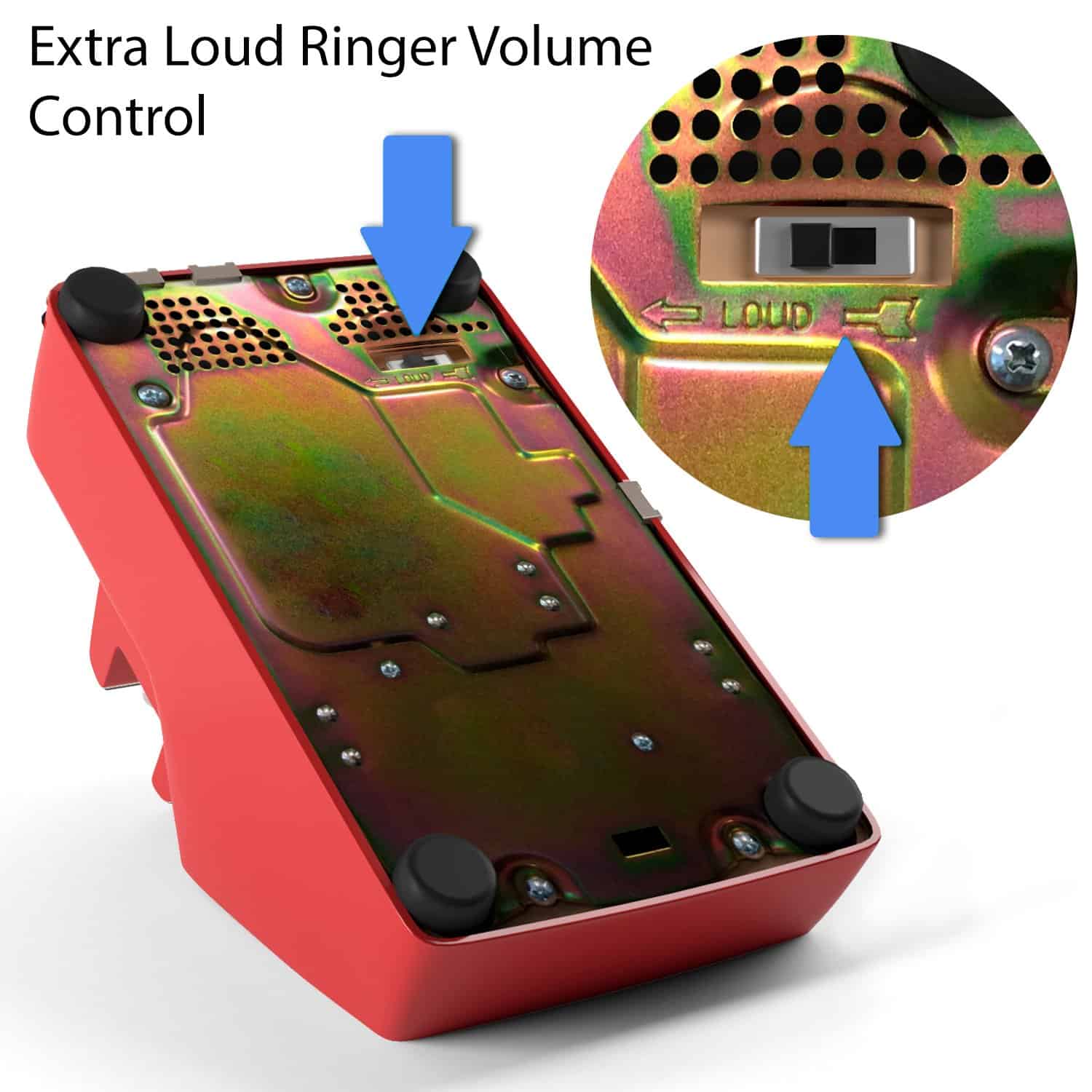 Teléfono con cable clásico Home Intuition para -Rojo - Imagen 5