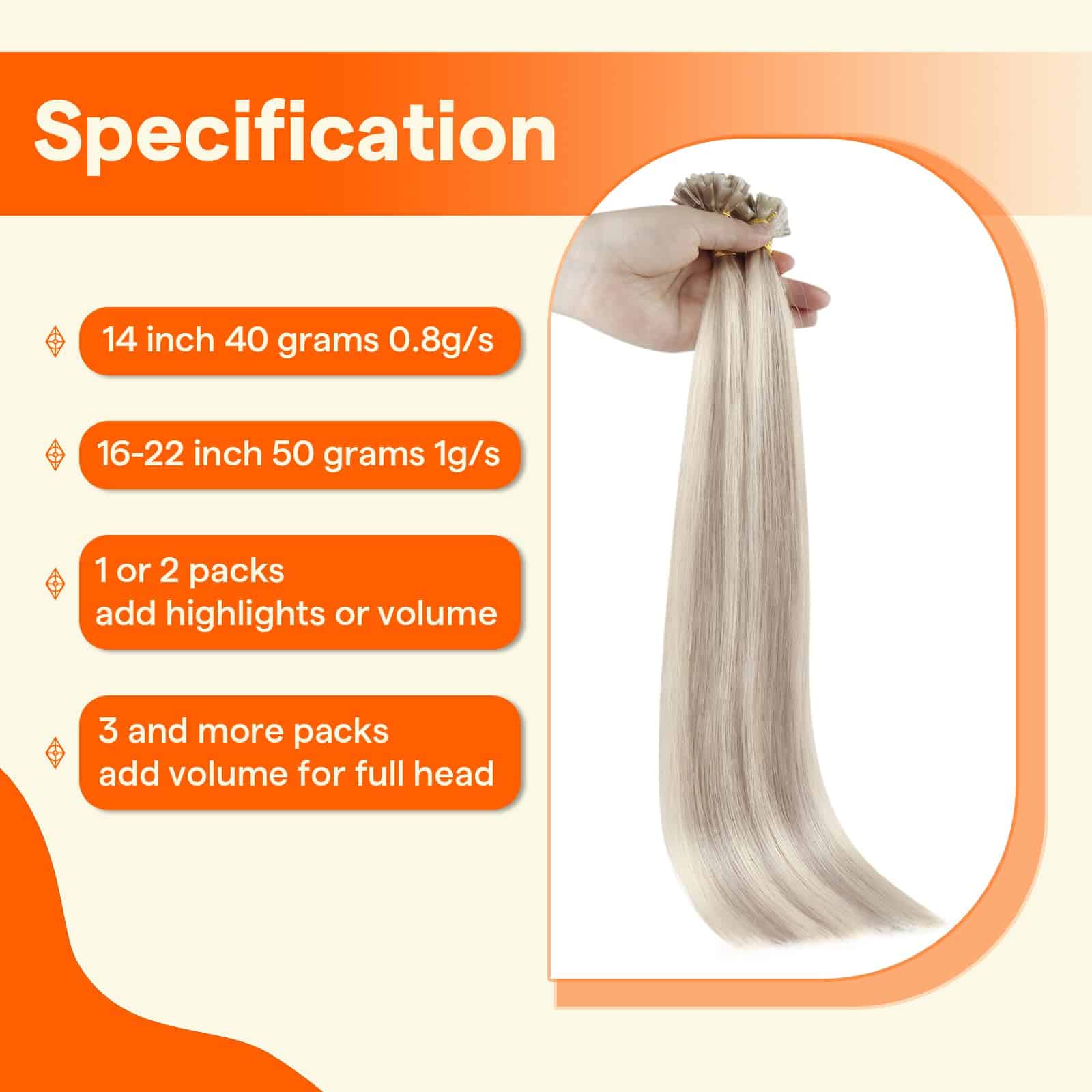 Extensiones de Cabello Humano Real Full Shine Ktip 16 - Imagen 5