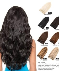 GEELOOK Extensiones de Cabello con Clip de Cabello Real 16