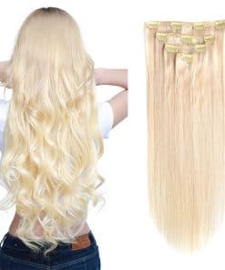 Extensiones de Cabello de Clip de Pelo Real de 16 Pulgadas
