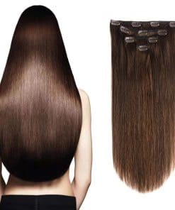Extensiones de Cabello de Clip GEELOOK Cabello -Marrón Más O