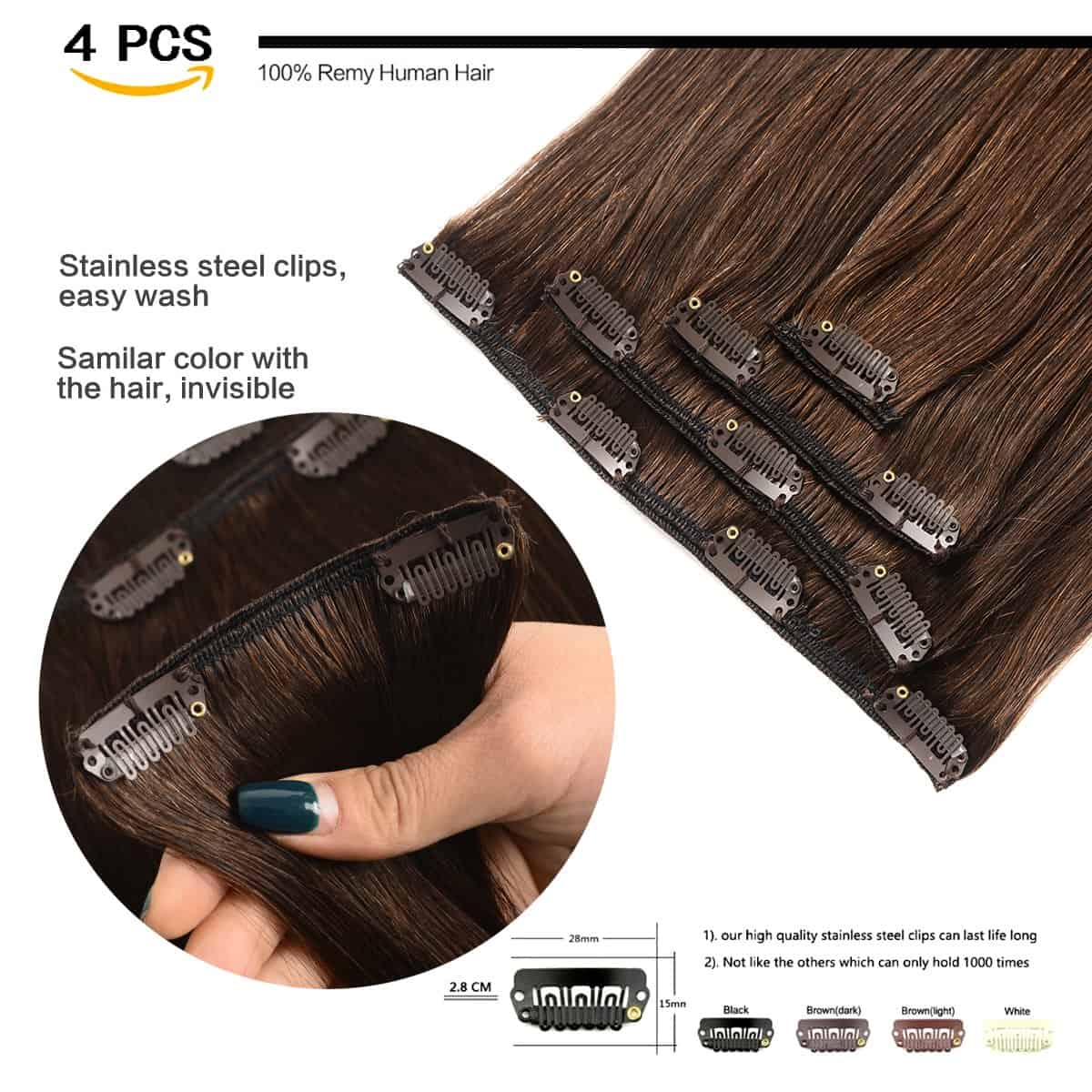 Extensiones de Cabello Clip en Cabello Real 18 Pulgadas - Imagen 4