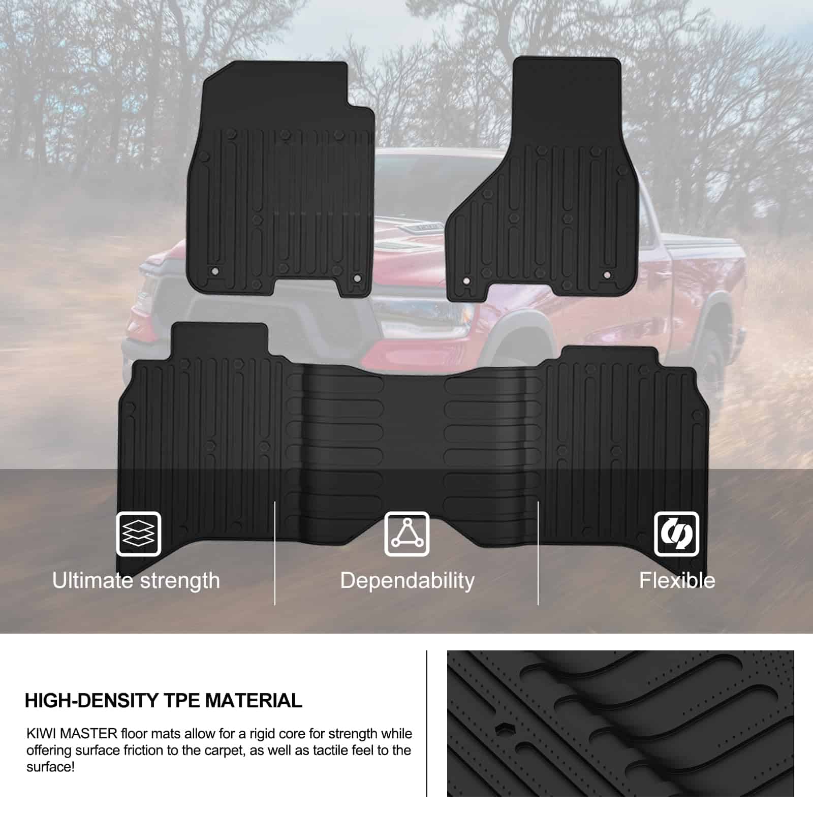KIWI MASTER Tapetes para Dodge Ram 1500/2500/3500 Crew Cab - Imagen 7