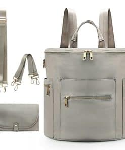 Bolso pañalero, Mochila de Pañales de Cuero por MF Store,