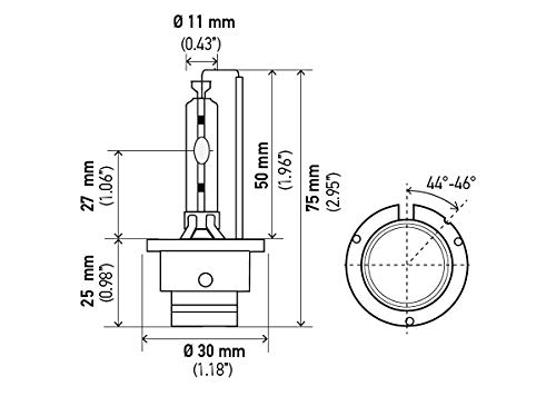 Bombilla de rendimiento xenón HELLA D2S 5000 K, (85V, 35W) - Imagen 3