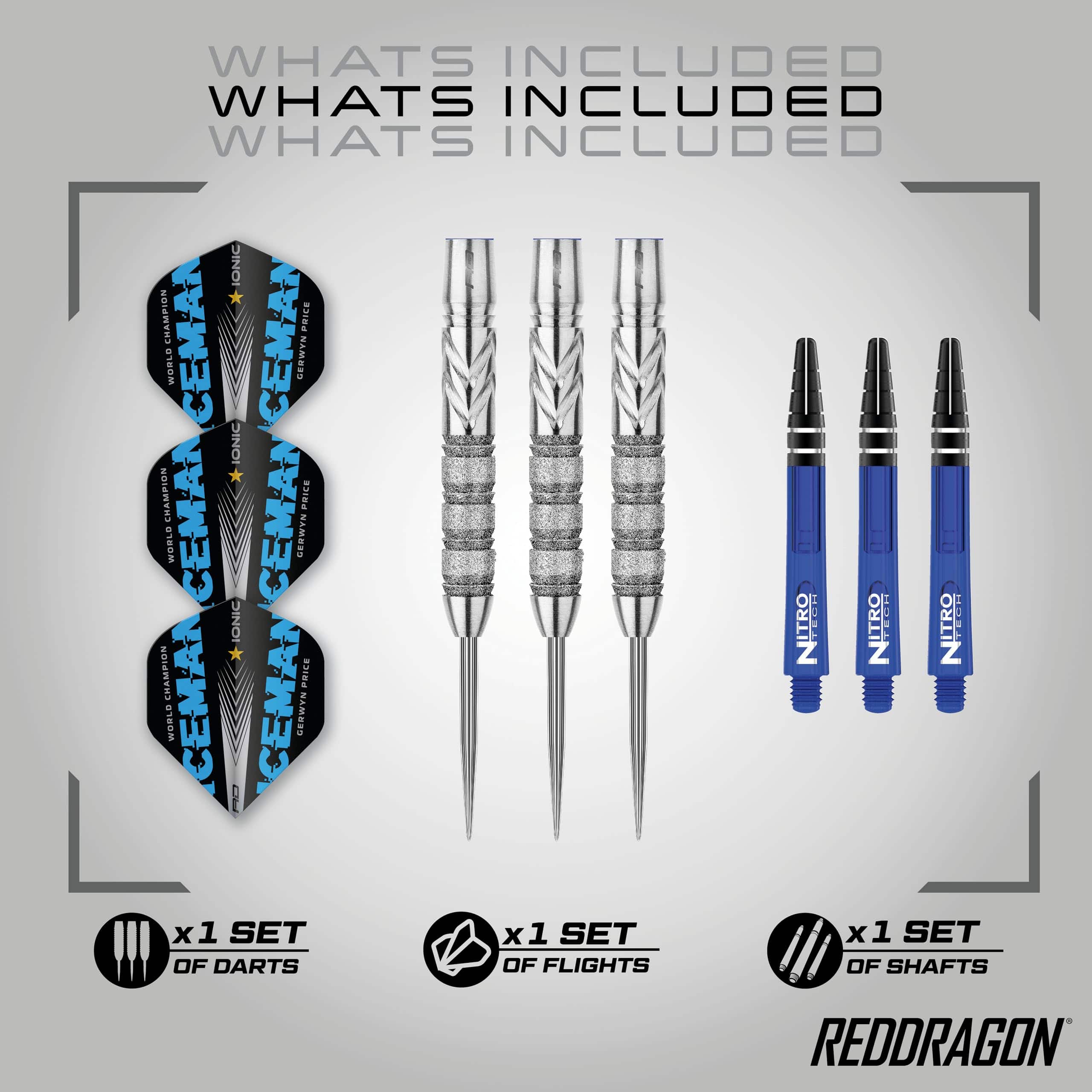 Set de Dardos de Tungsteno RED DRAGON Gerwyn Price Element - Imagen 3