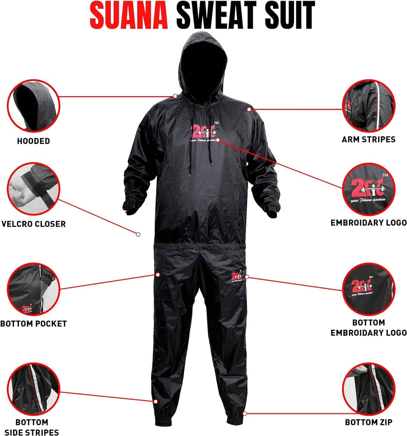 Traje de Sudor Pesado 2Fit para Ejercicio de Pérdida de - Imagen 9