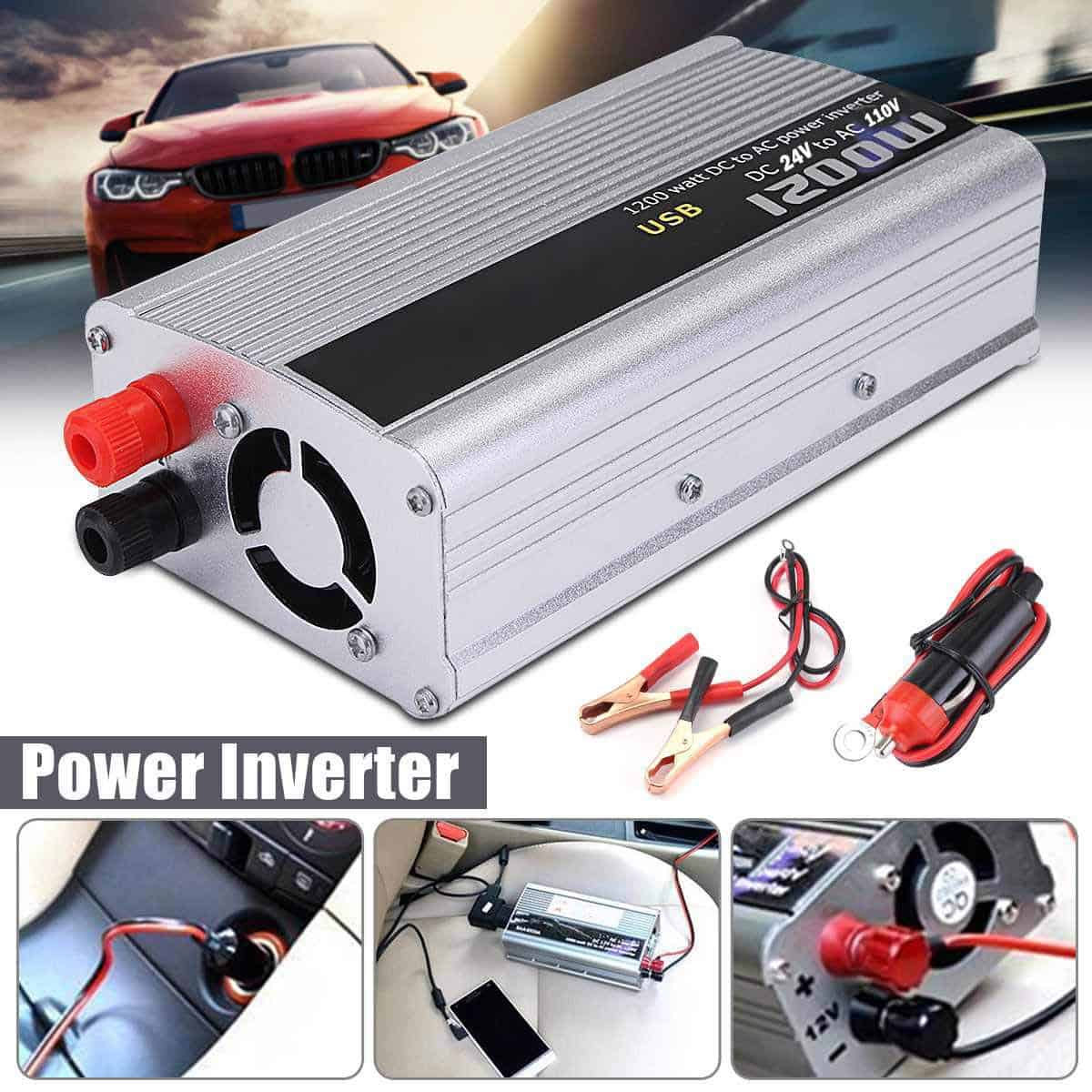 Inversor de corriente para automóvil Eaglerich 1200W DC 24V - Imagen 3