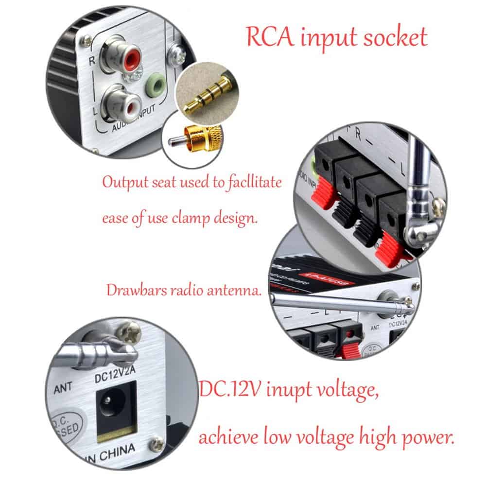Amplificador estéreo de fidelidad musical Eaglerich A7USB - Imagen 4