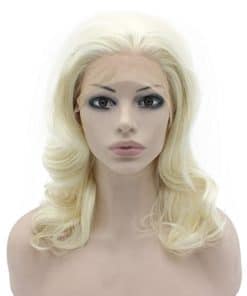 Pelucas Largas y Onduladas Rubio Claro Sintético de