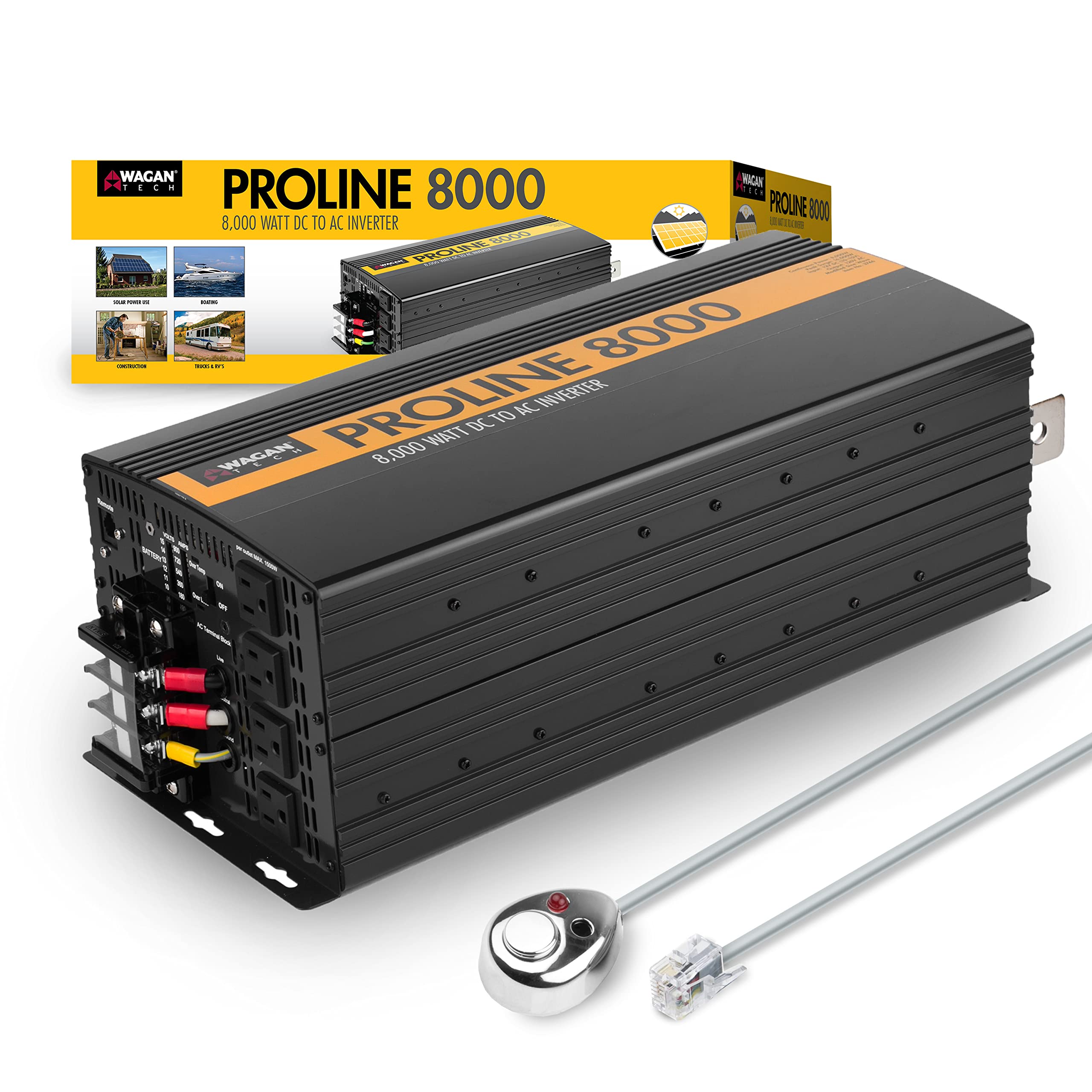 Inversor de Corriente Wagan EL3746 de 12V 8000 Vatios con