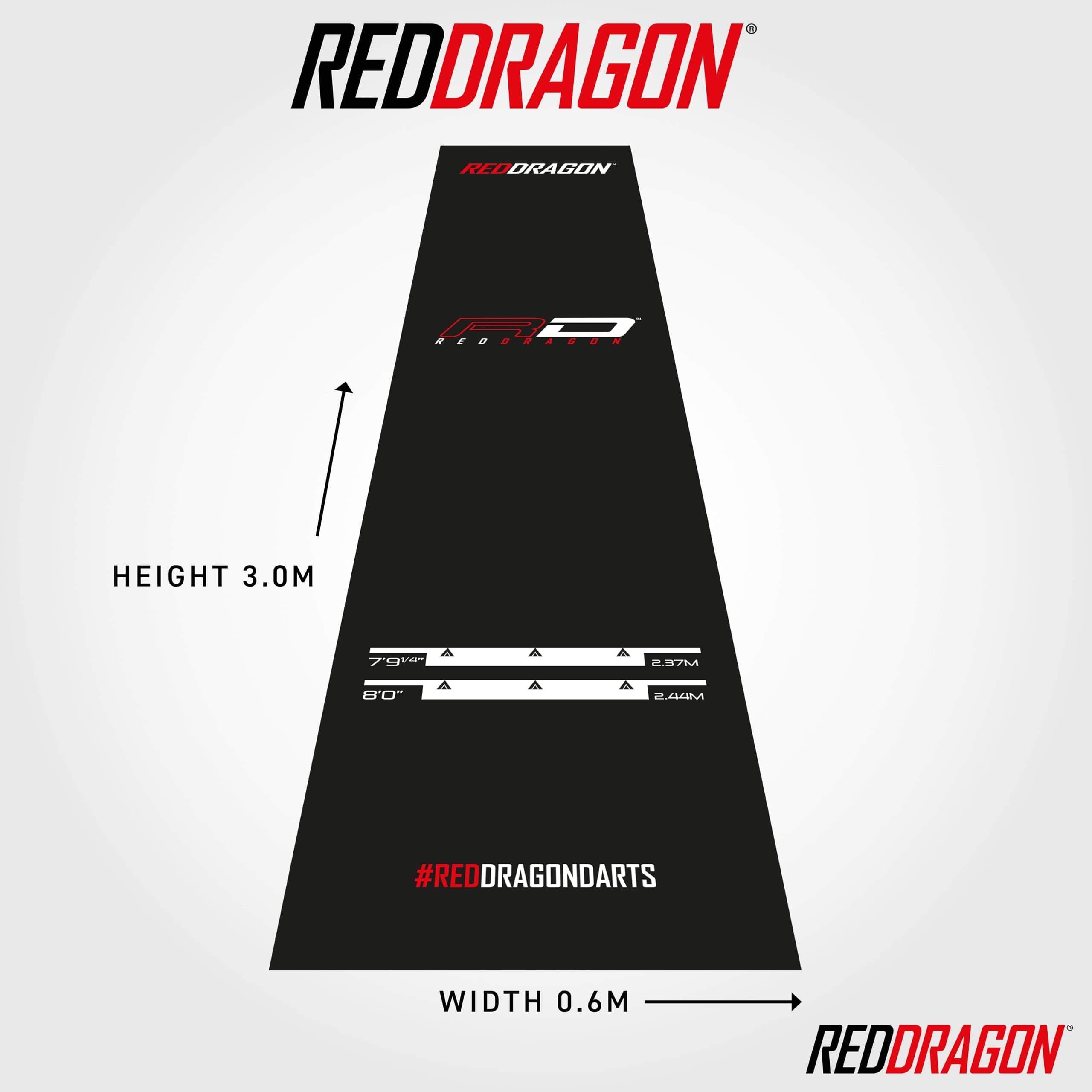 Tapete de Dardos Red Dragon con Línea de Tiro - Tapete de - Imagen 3