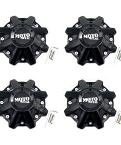 4 Pack Tapacubos Moto Metal MO479L214GBO MO 497L214 Negro