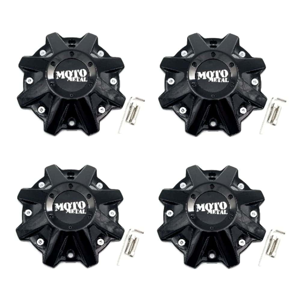 4 Pack Tapacubos Moto Metal MO479L214GBO MO 497L214 Negro