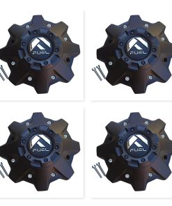 Juego de 4 tapones centrales negros Fuel Offroad de 8