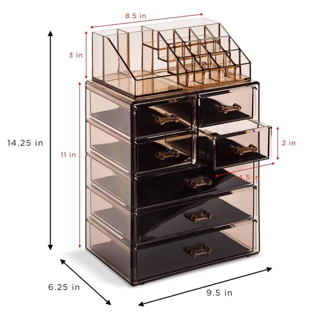 Organizador de Maquillaje y Cosméticos Claro Sorbus - - Imagen 5