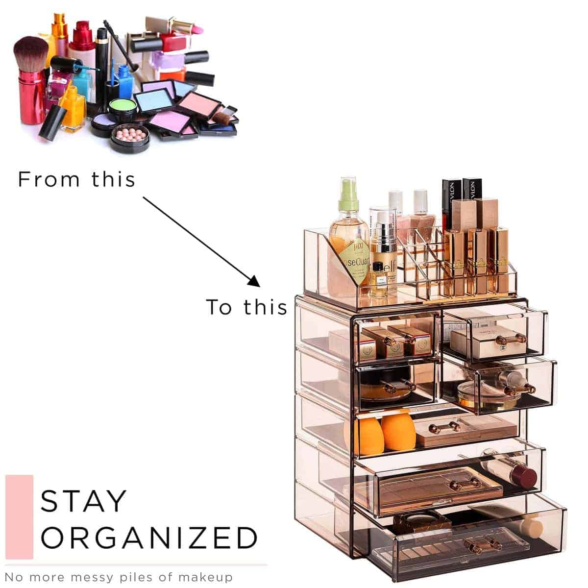 Organizador de Maquillaje y Cosméticos Claro Sorbus - - Imagen 8