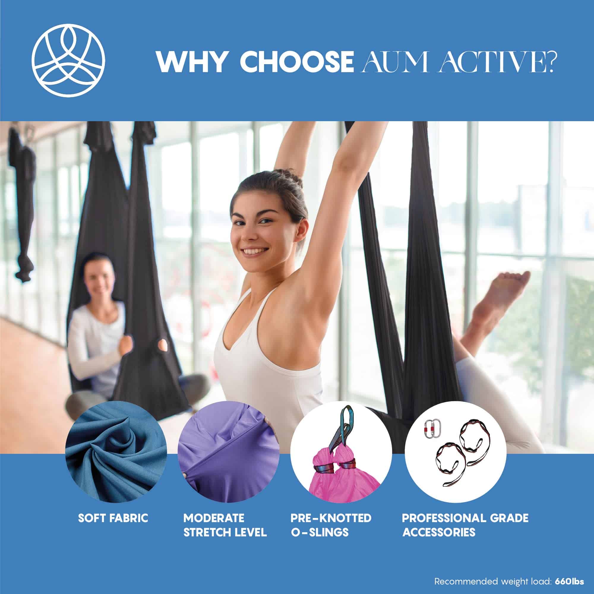 Aum Active - Hamaca y Columpio de Seda Aérea para Yoga en - Imagen 5