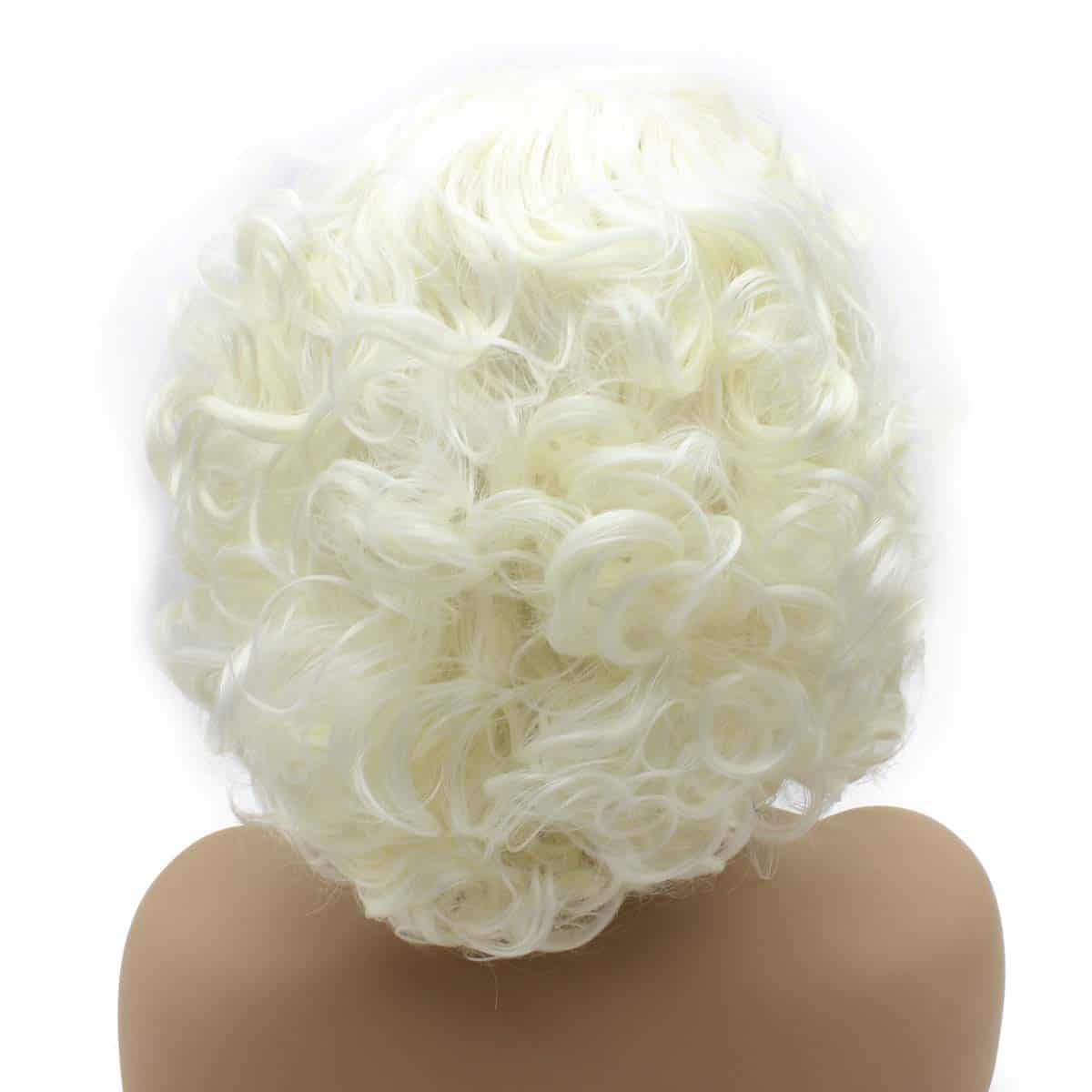 Pelucas de cabello corto y rizado en blanco, media mano con - Imagen 4