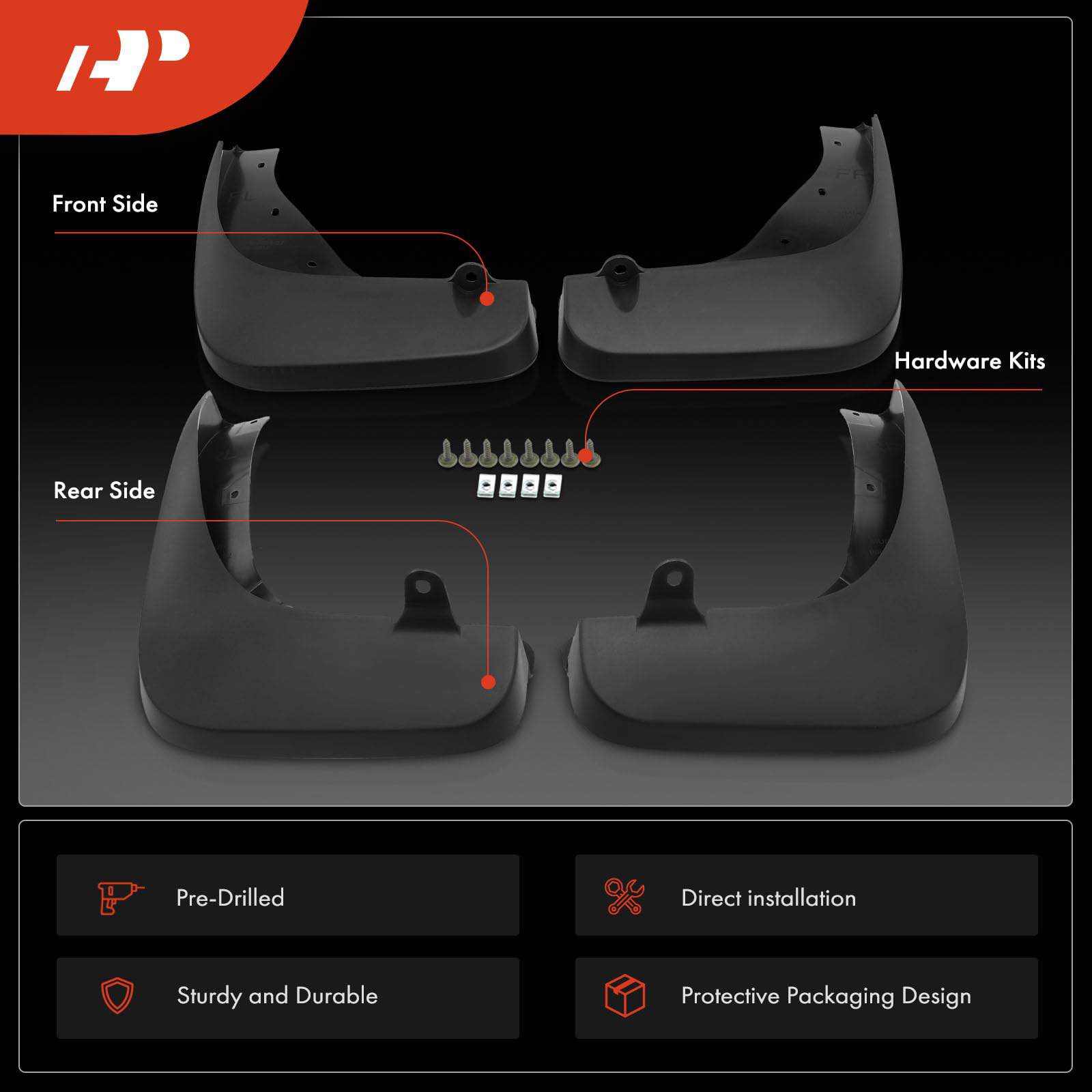 Conjunto de 4PCS de Aletas de Barro para Salpicaduras - Imagen 4