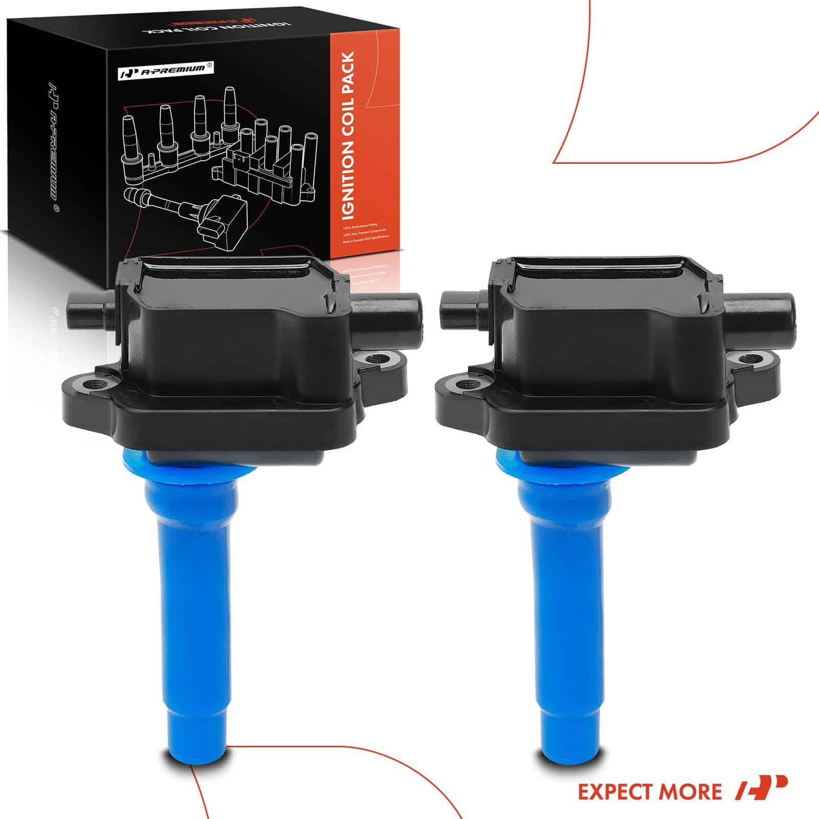 Paquete de 2 bobinas de encendido del motor A-Premium - Imagen 9