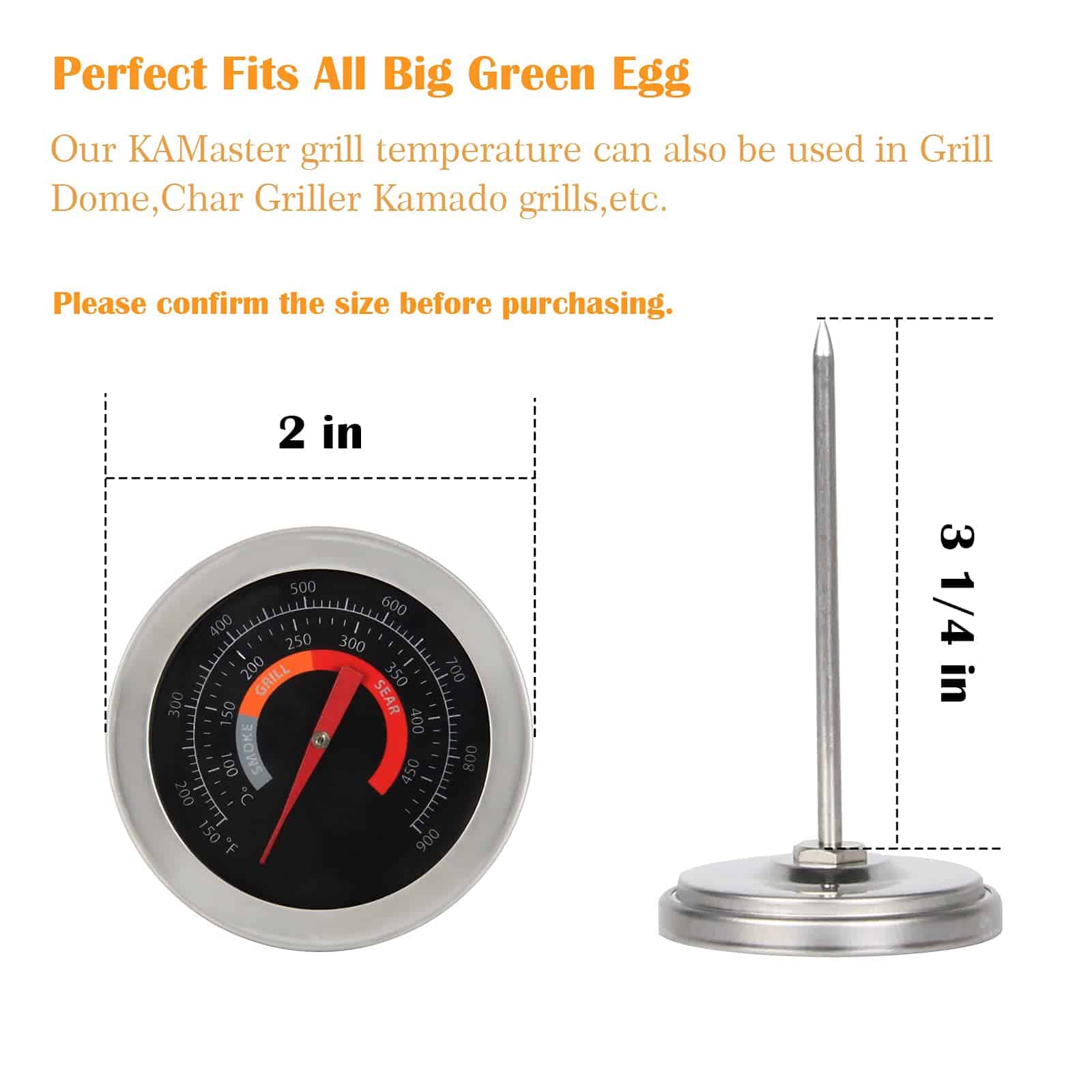 Termómetro de temperatura de parrilla para BBQ de 2" - Imagen 3