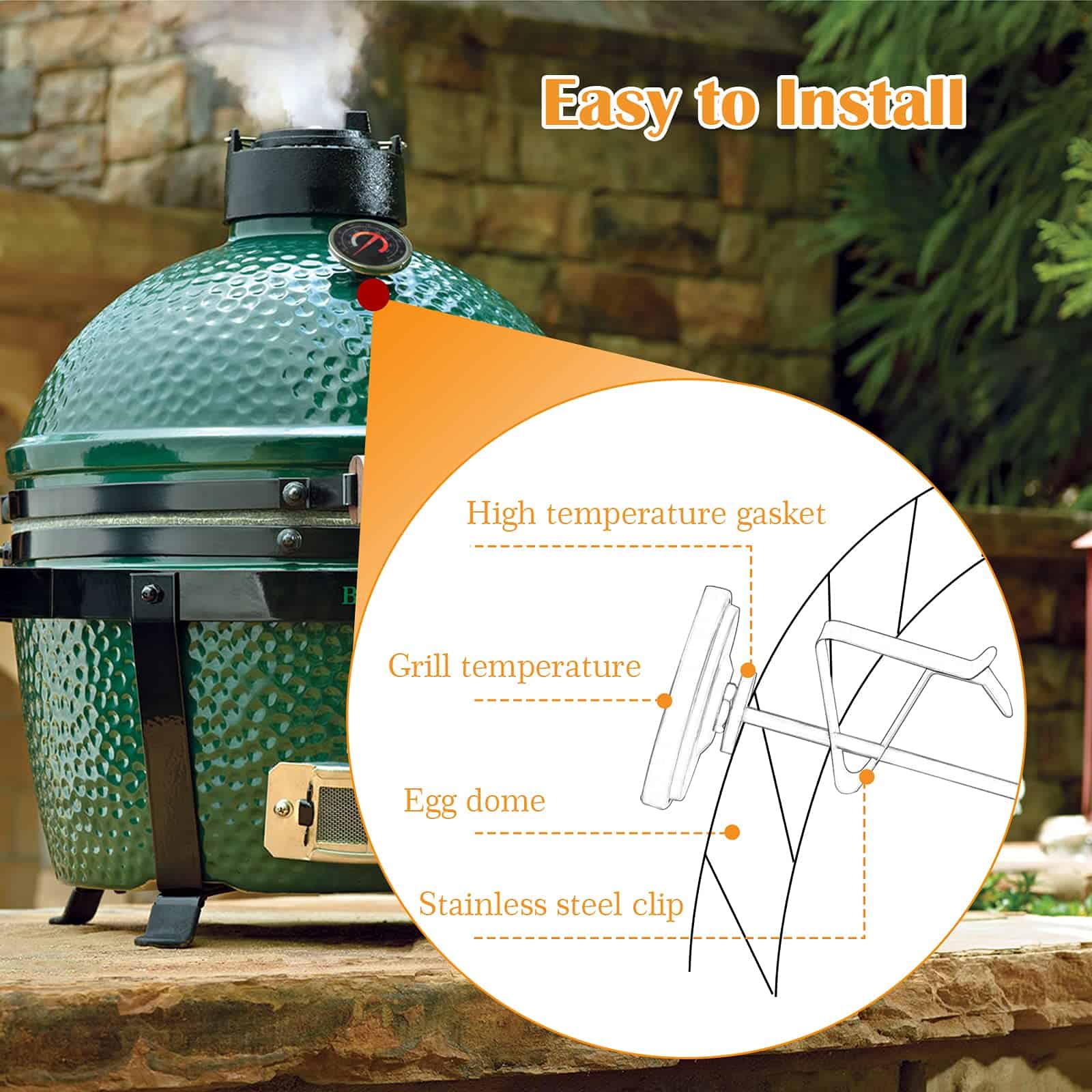 Termómetro de temperatura de parrilla para BBQ de 2" - Imagen 7