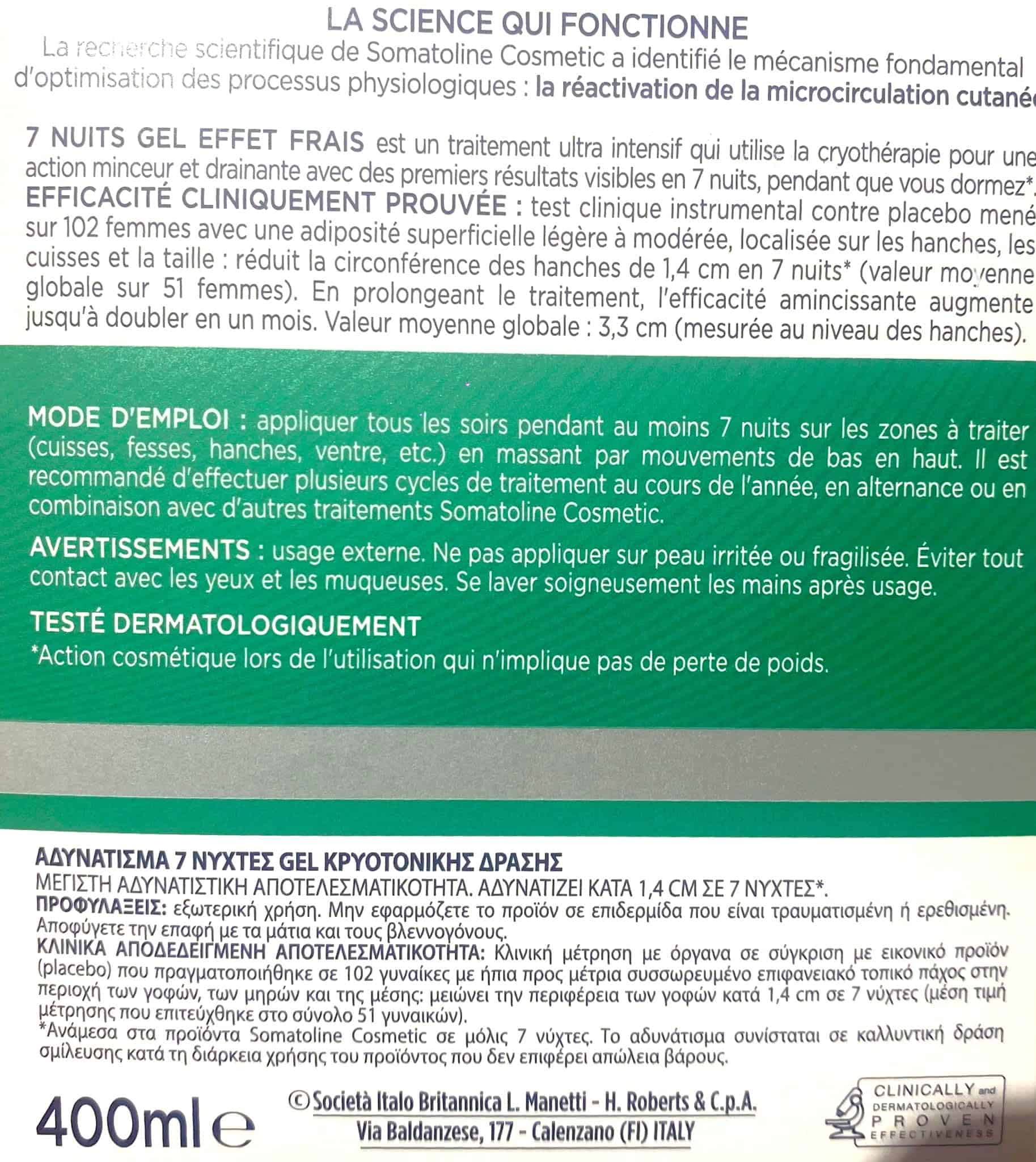 Gel Reductor Ultrasónico 7 Noches 13.5 Oz de Somatoline